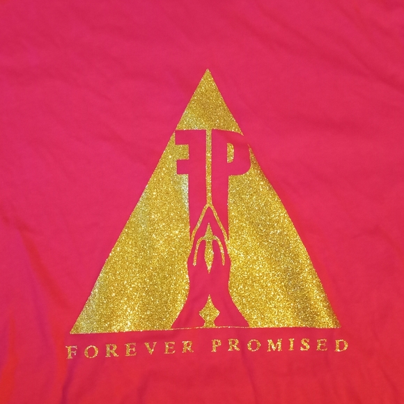 New Short Sleeve Crew Neck Red Tee w/ Gold Graphic - Picture 4 of 4